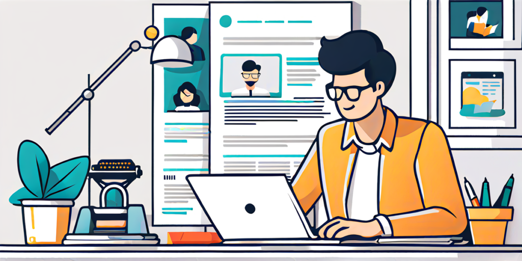 A person using laptop to generate article with AI to transform their content strategy.