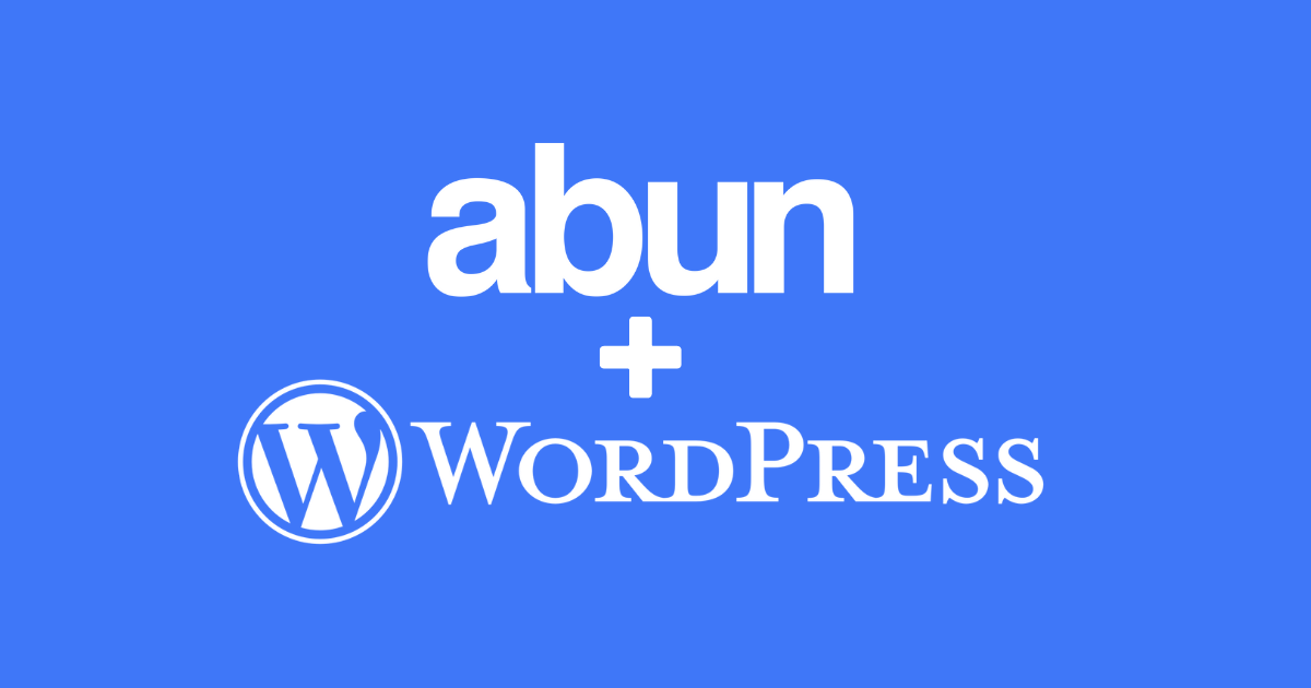 Logo of Abun and WordPress