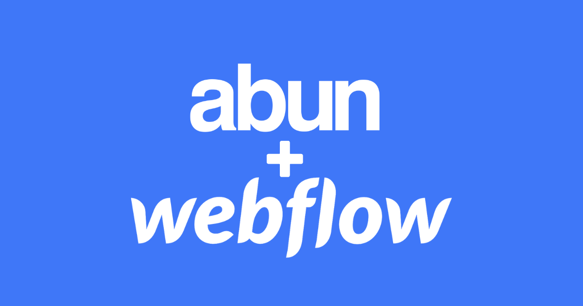 Logo of Webflow and Abun