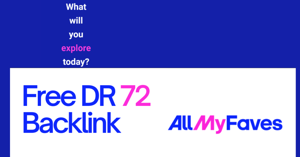 Allmyfaves Domain Rating of 72