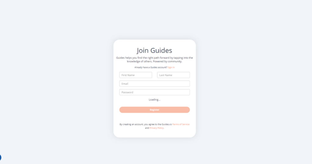Enter your details and sign up for an account.