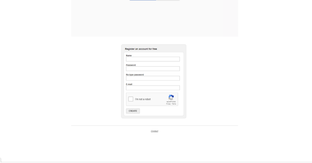 Dialogue box for registering for a free account on EZWwebDirectory.