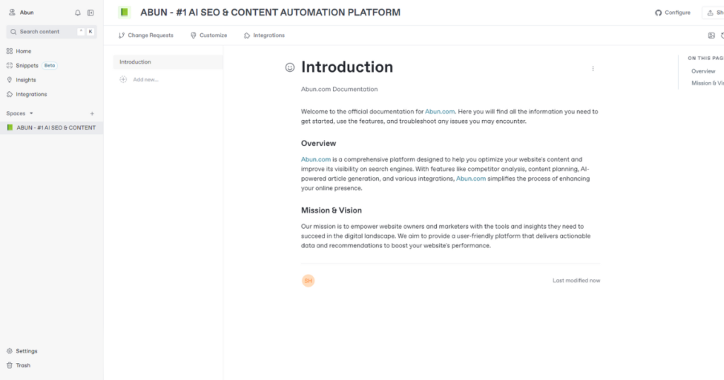 Content with high-quality backlinks on Abun's GitBook page.