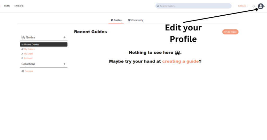 Click on the Icon to edit your profile.