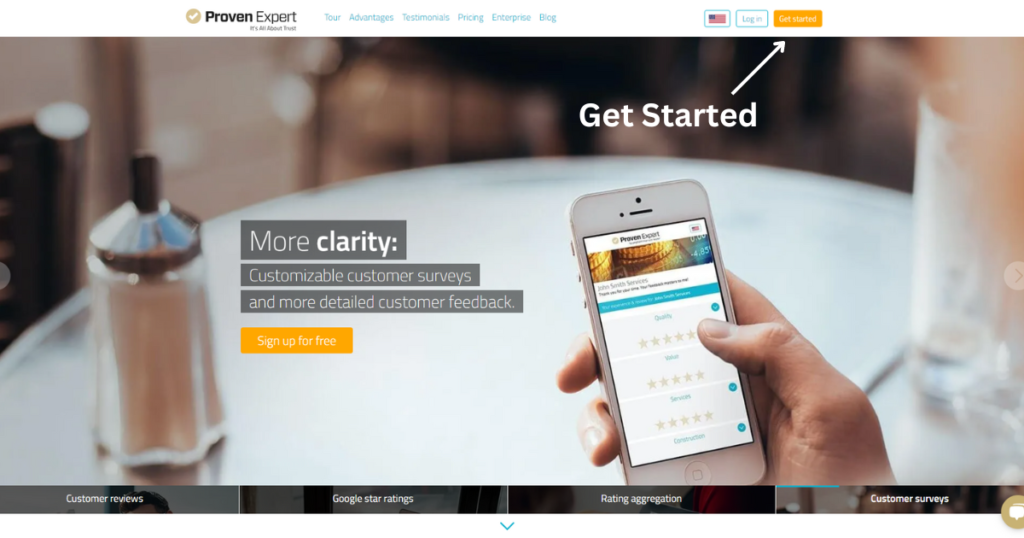 Homepage of ProvenExpert.com.