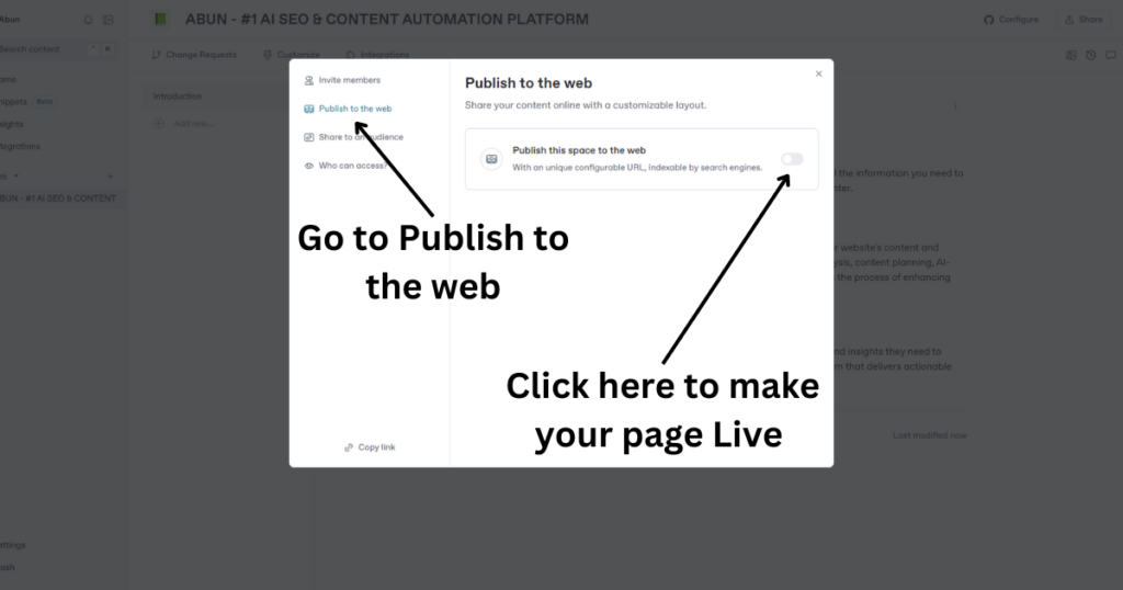 Publish to the web.