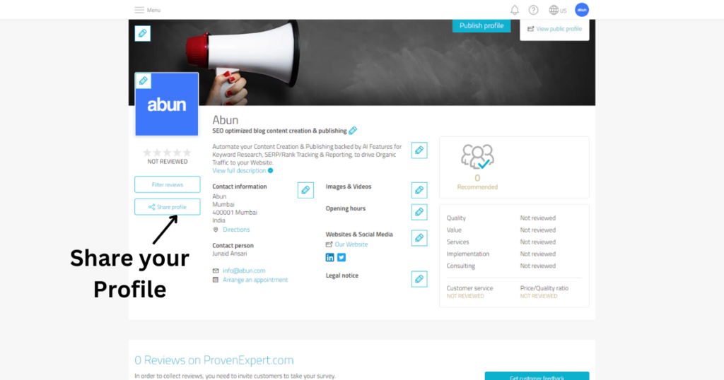 Share your profile.