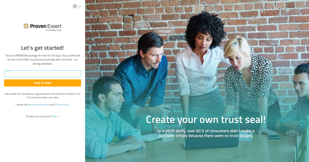 Enter your email box with a picture of a team having a discussion.