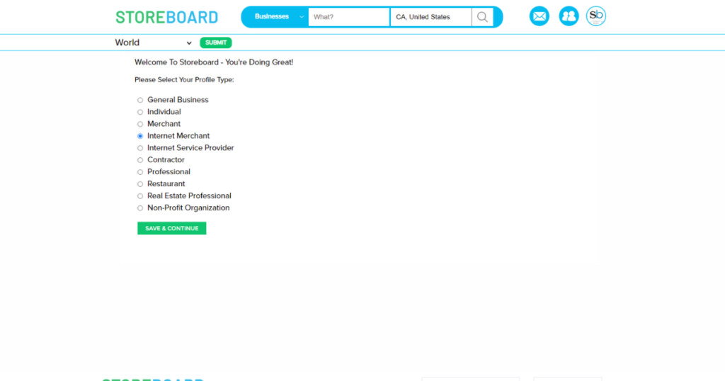 Select your profile type for the given options.
