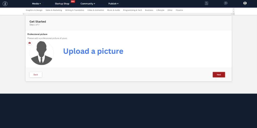 Upload your picture to further personalize your profile.
