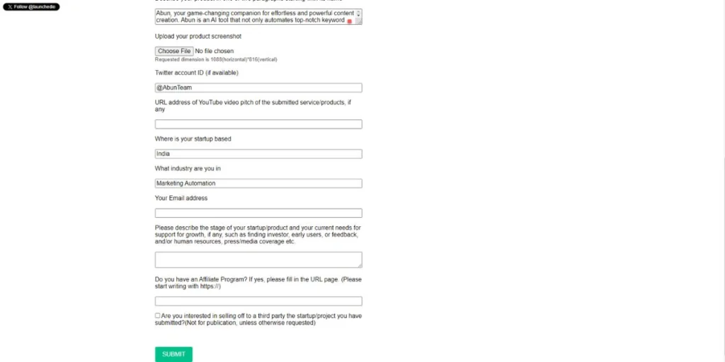 Click on submit once you have entered all the details.