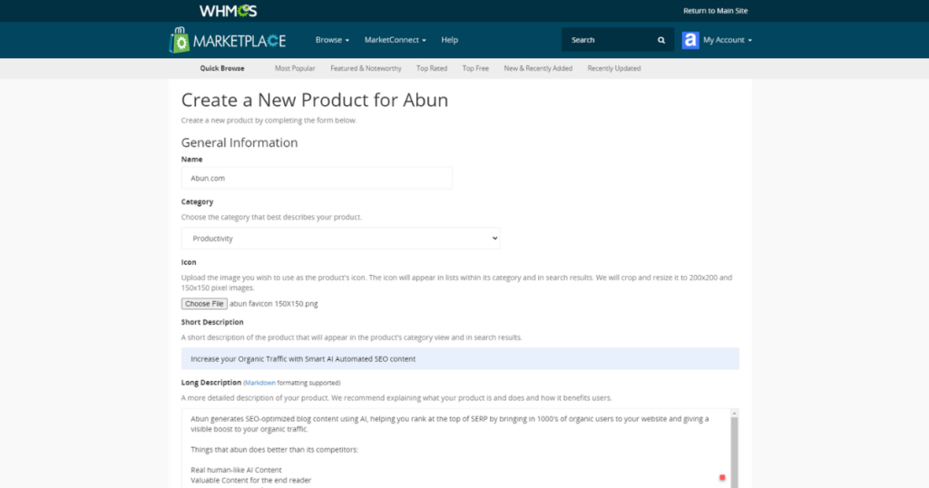 Add your product details.