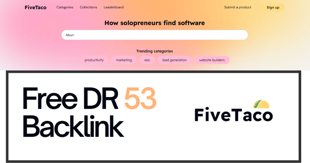 Get a backlink for free from FiveTaco.