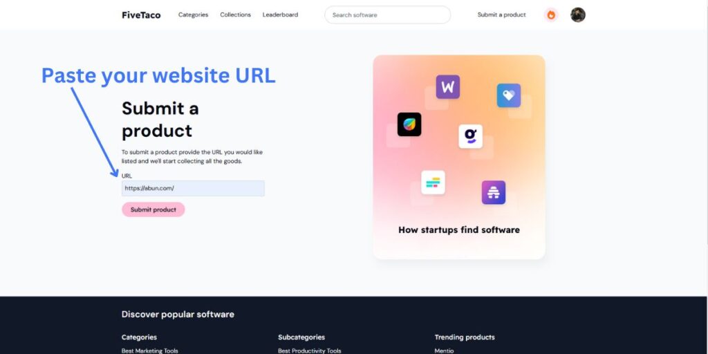 Paste your website URL to get a backlink for free from FiveTaco.