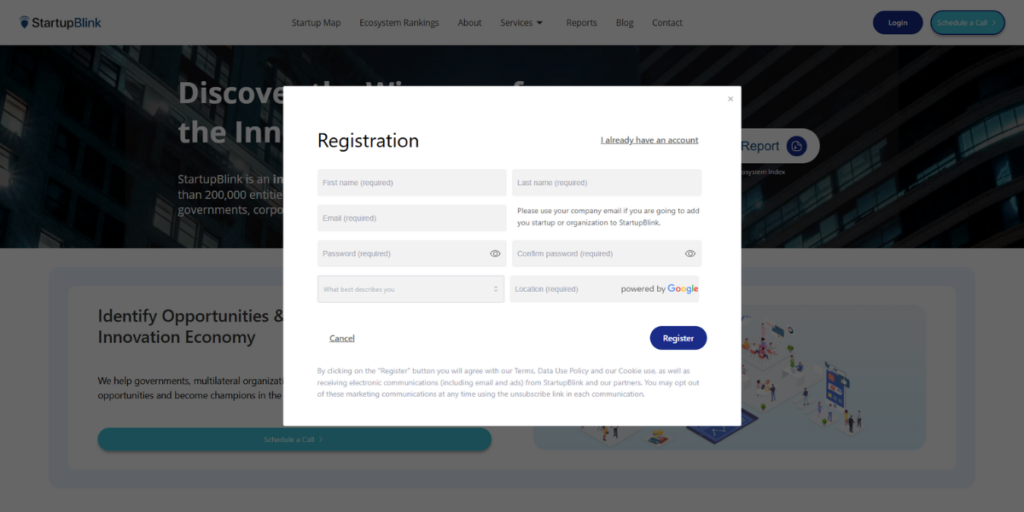 Complete the registration before adding your website.