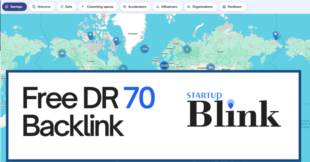 StartupBlink free DR70 backlink.