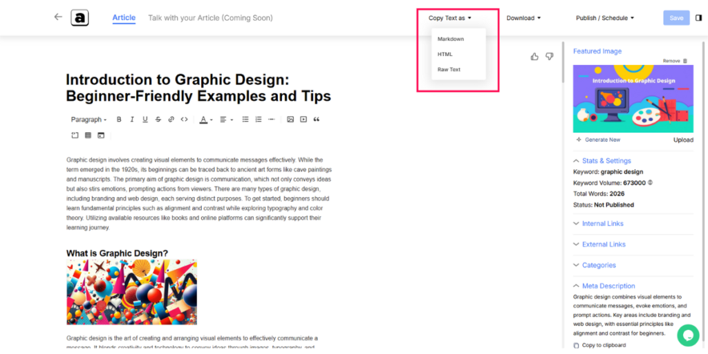 Copy feature on Abun.