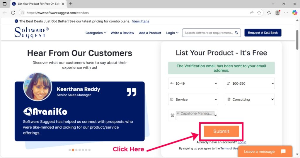 Step 6 : submit your profile on softwaresuggest.com listing page to gain free DR 77 backlink, AI Keyword Research, Backlink Directory, Auto‑publish Blog Article, Steal Competitor Keywords, Longtail Keyword Research, Guest Post Finder, Abun, Abun AI SEO, Seo tool, Free high quality backlinks, Ai content writer, AI SEO tool, ai blog writer, Startup submissions, submit your startup, Startup launch directories, seo content writing, Seo content creation, seo article writing, backlink building, How to Get High-Quality Backlinks for Free