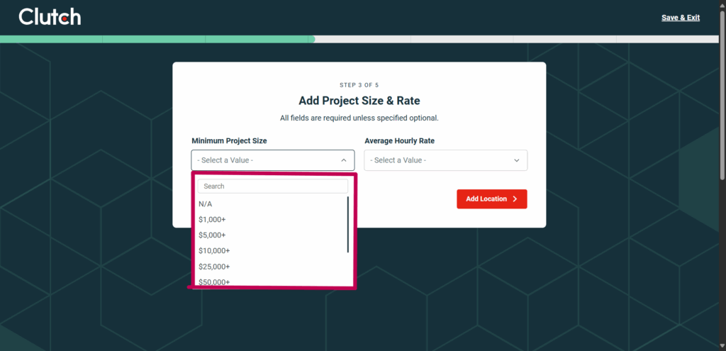 Step 6: Set your rate on clutch.co to gain free DR 90 backlink, AI Keyword Research, Backlink Directory, Auto‑publish Blog Article, Steal Competitor Keywords, Longtail Keyword Research, Guest Post Finder, Abun, Abun AI SEO, Seo tool, Free high quality backlinks, Ai content writer, AI SEO tool, ai blog writer, Startup submissions, Startup launch directories, seo content writing, Seo content creation, seo article writing, backlink building, How to Get High-Quality Backlinks for Free