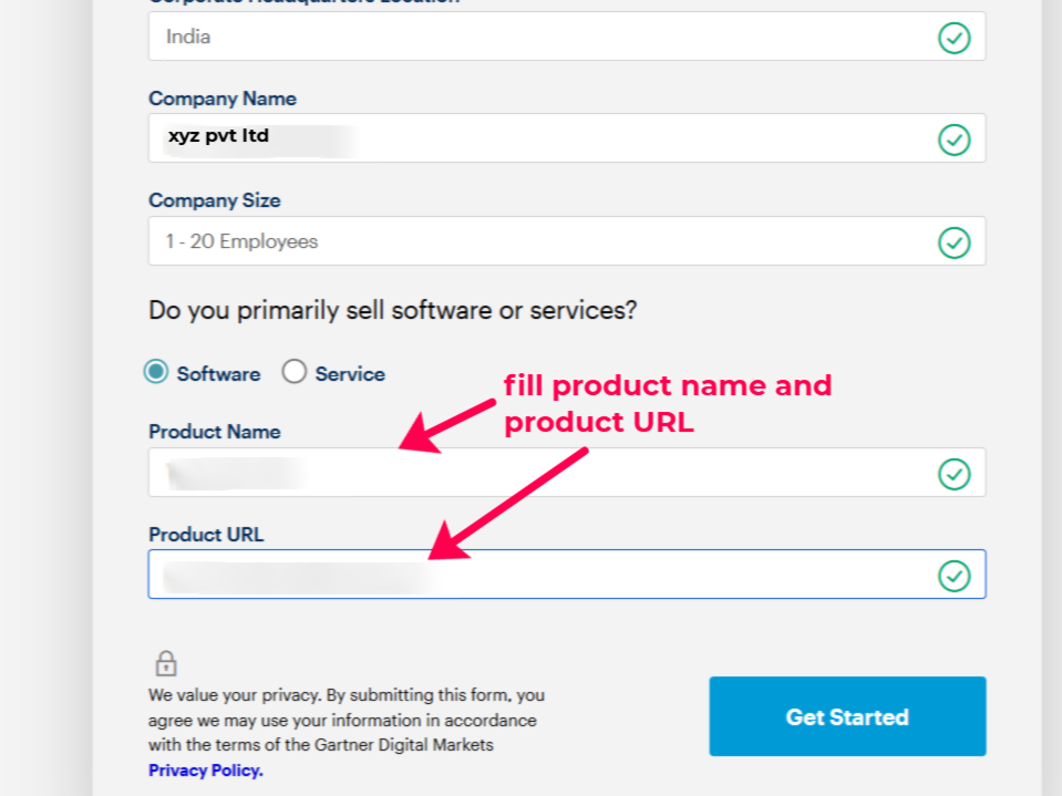 Final submission step to review software details. start-up submissions, website listing platforms