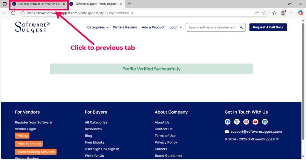 Step 4 : verify your profile on softwaresuggest.com listing page to gain free DR 77 backlink, AI Keyword Research, Backlink Directory, Auto‑publish Blog Article, Steal Competitor Keywords, Longtail Keyword Research, Guest Post Finder, Abun, Abun AI SEO, Seo tool, Free high quality backlinks, Ai content writer, AI SEO tool, ai blog writer, Startup submissions, submit your startup, Startup launch directories, seo content writing, Seo content creation, seo article writing, backlink building, How to Get High-Quality Backlinks for Free